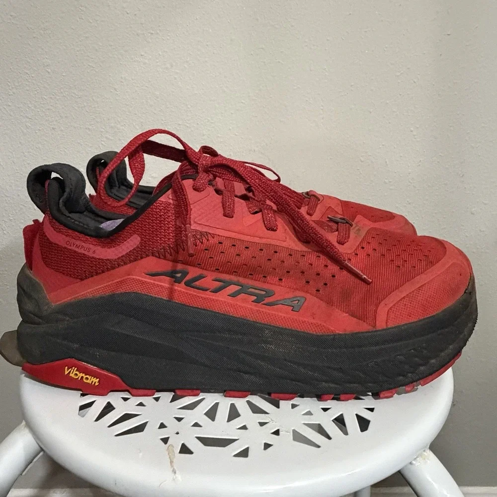 Size 10.5 - Altra Olympus 4 Trail Running Shoes Hiking Red Vibram ALOA485NJ660